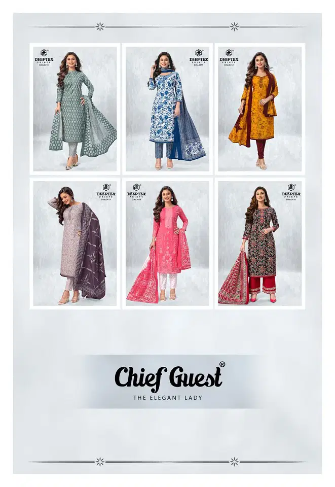 Chief Guest Vol 34 By Deeptex Printed Cotton Dress Material Wholesale Shop In Surat
